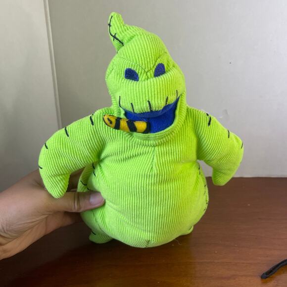 Disney Oogie Boogie Bright Green Nightmare Before Christmas Stuffed Plush Worm - Picture 10 of 11